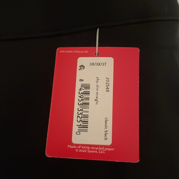 NWOT, Spanx black, stretchy, straight leg, business casual pants in 3x. - Picture 2 of 7